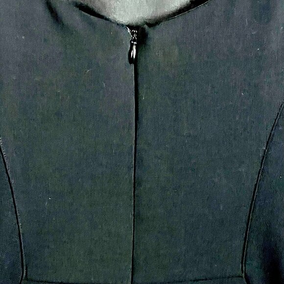 Eva Franco Tweed Sheath Cap Sleeve Dress Size 4 Black Side Panels - Picture 7 of 9